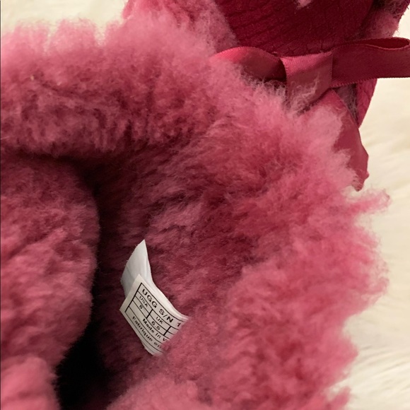 Hot Pink Bailey Bow Textured UGG Boots - Picture 5 of 6